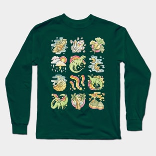 Prehistoric Pattern: Jurassic | Dinosaur Natural History Art Long Sleeve T-Shirt